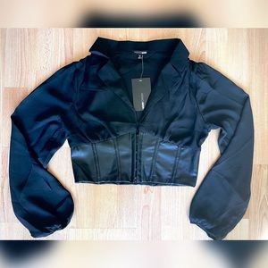 *NEW*Black leather blouse